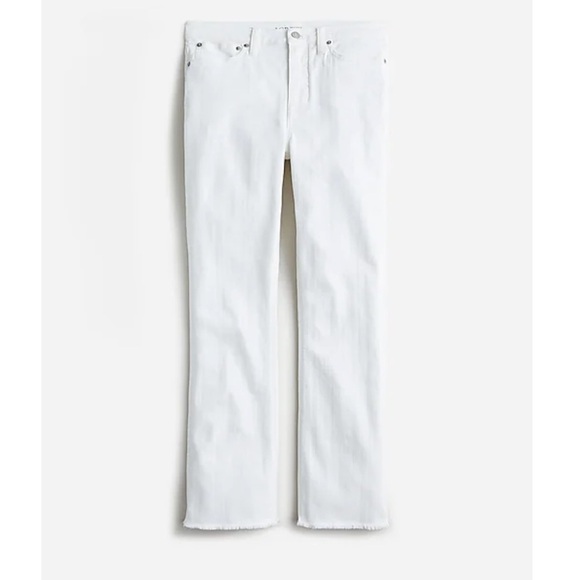 J. Crew 10" Demi Boot crop jeans BQ298 white wash 34 - Picture 4 of 6